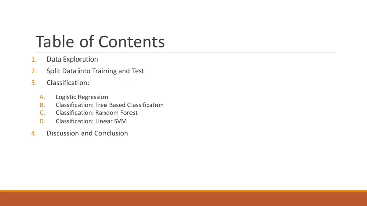 Original R study, slide 2: Contents