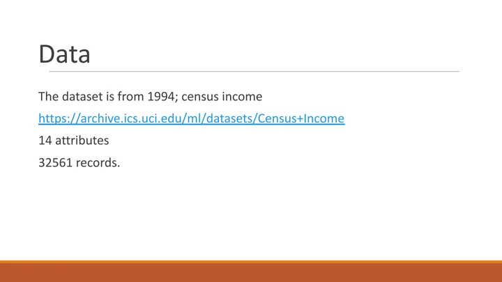 Original R study, slide 3: Dataset and provenance