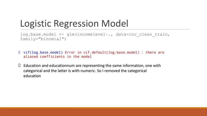 Original R study, slide 11: Logistic regression setup