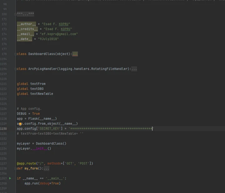 Flask map-service application setup