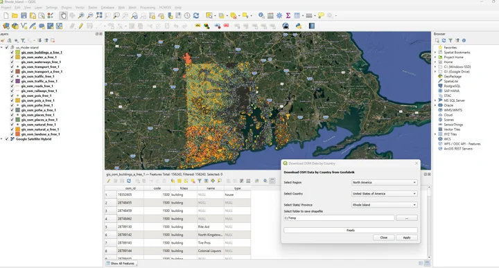 QGIS Rhode Island