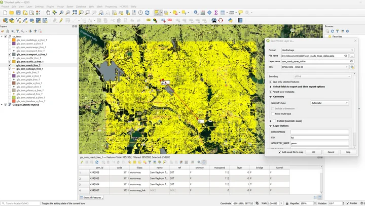 QGIS export selected