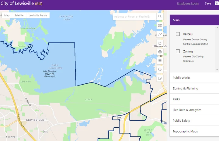 City of Lewisville public map interface